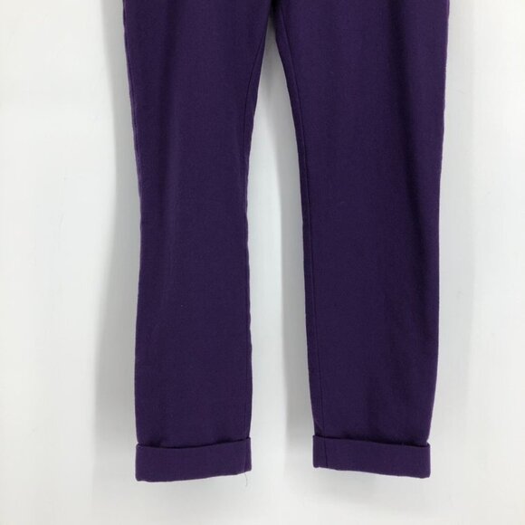 Acne Purple Brooke Turn Up Trousers Cropped Slim Low waist Cashmere Blend 34 = 2 - Picture 6 of 15